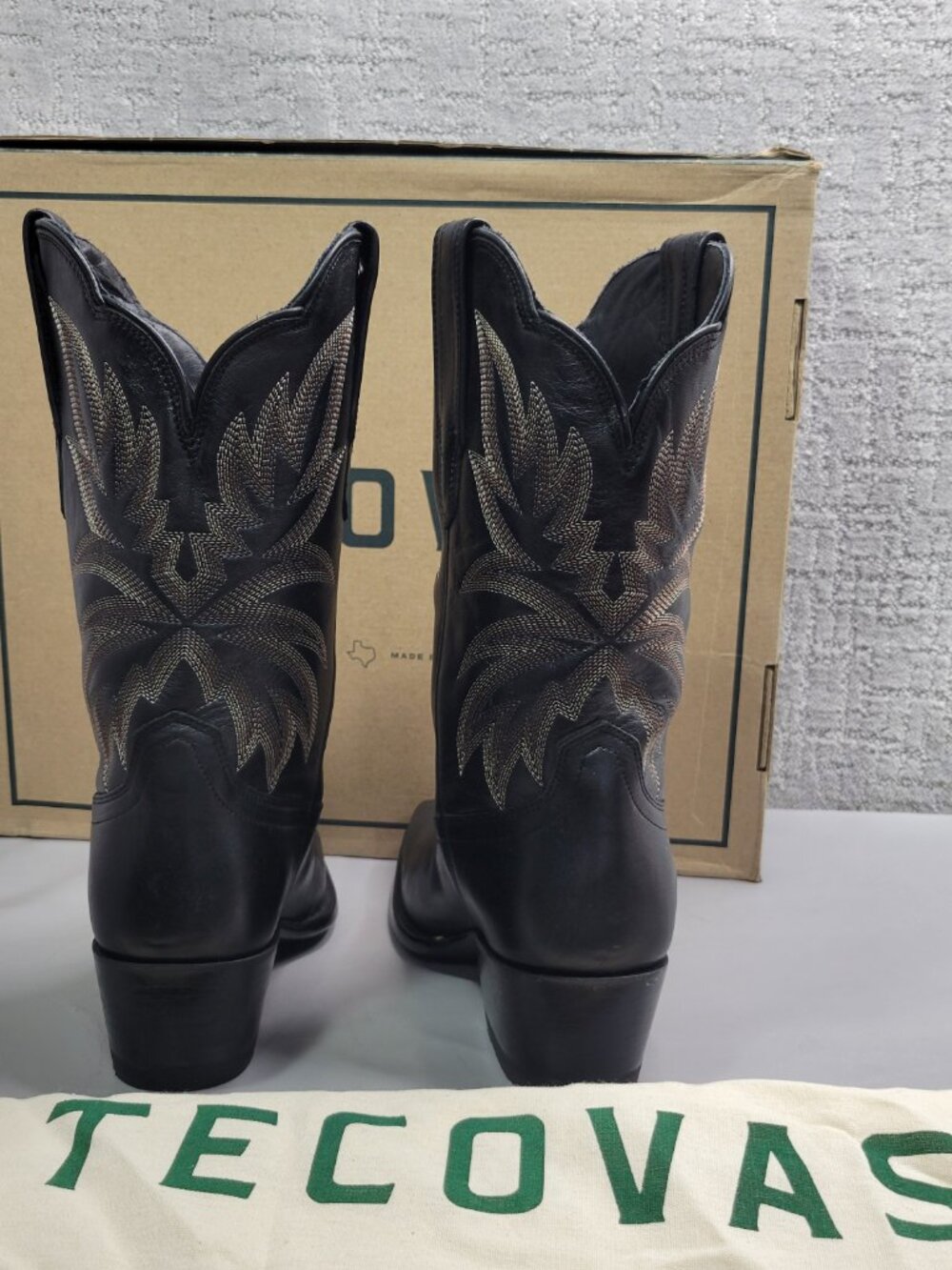 Tecovas the Sadie Women's Size US 8B Midnight Cowhide Cowgirl Boots - Picture 5 of 13